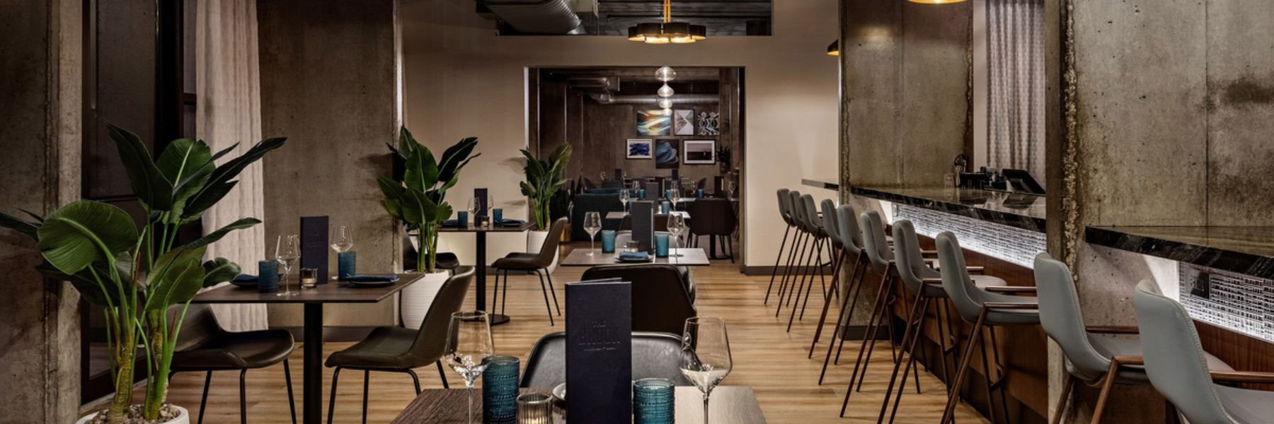 Bar Seating at The Brook Kitchen Bar The Loom Hotel Warwick RI