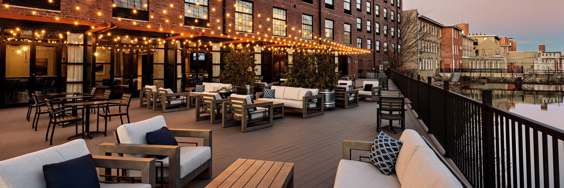 The Brook Kitchen Bar Patio at The Loom Hotel Warwick RI